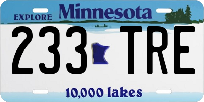 MN license plate 233TRE