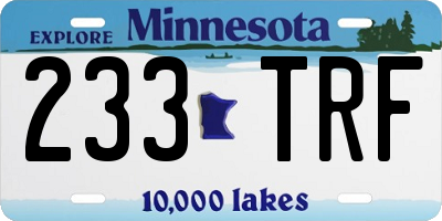 MN license plate 233TRF