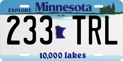 MN license plate 233TRL
