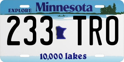 MN license plate 233TRO