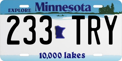 MN license plate 233TRY