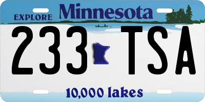 MN license plate 233TSA