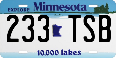 MN license plate 233TSB