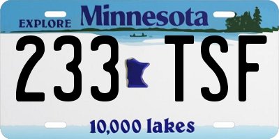 MN license plate 233TSF