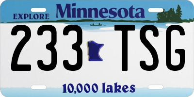 MN license plate 233TSG