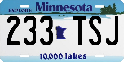 MN license plate 233TSJ
