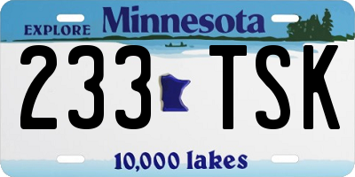 MN license plate 233TSK