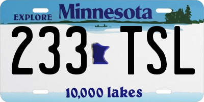 MN license plate 233TSL