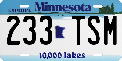 MN license plate 233TSM