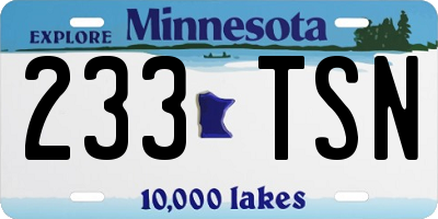 MN license plate 233TSN