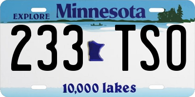 MN license plate 233TSO
