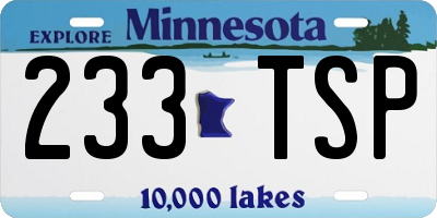 MN license plate 233TSP