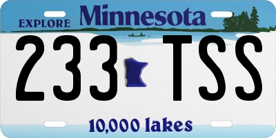 MN license plate 233TSS