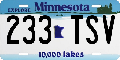 MN license plate 233TSV
