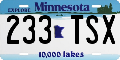 MN license plate 233TSX