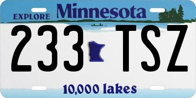 MN license plate 233TSZ
