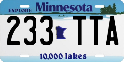 MN license plate 233TTA