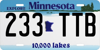 MN license plate 233TTB