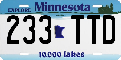 MN license plate 233TTD