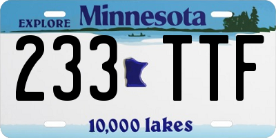 MN license plate 233TTF