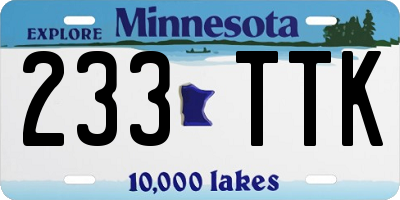 MN license plate 233TTK