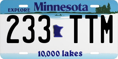 MN license plate 233TTM