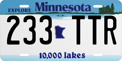 MN license plate 233TTR