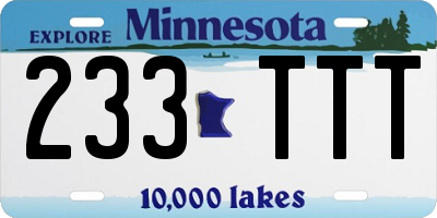 MN license plate 233TTT