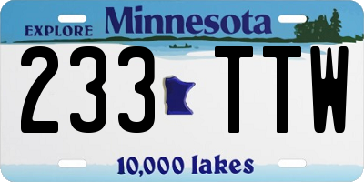 MN license plate 233TTW