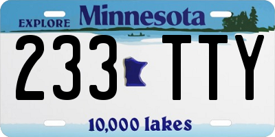 MN license plate 233TTY