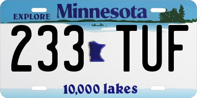 MN license plate 233TUF