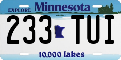 MN license plate 233TUI