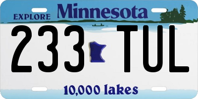MN license plate 233TUL
