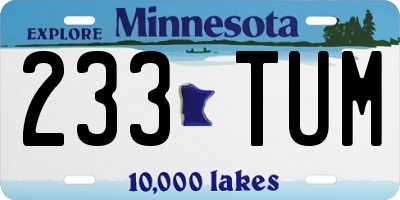 MN license plate 233TUM