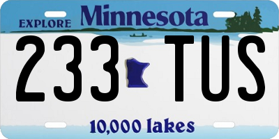 MN license plate 233TUS