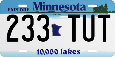MN license plate 233TUT