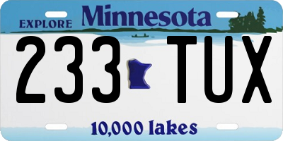MN license plate 233TUX