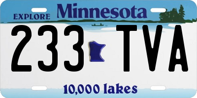 MN license plate 233TVA