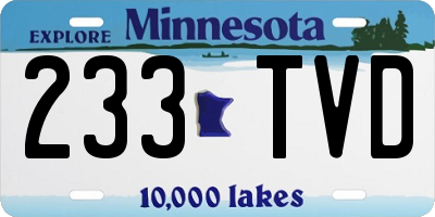 MN license plate 233TVD