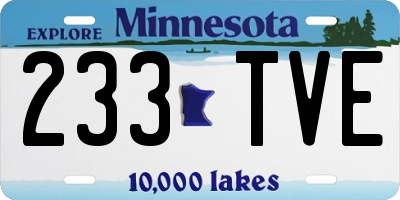 MN license plate 233TVE
