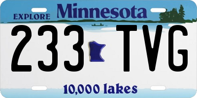 MN license plate 233TVG