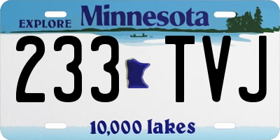 MN license plate 233TVJ