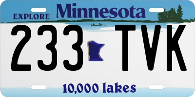 MN license plate 233TVK