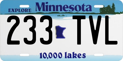 MN license plate 233TVL
