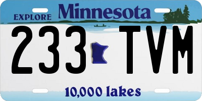 MN license plate 233TVM
