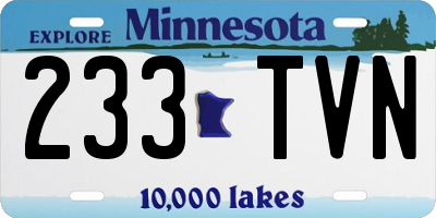 MN license plate 233TVN
