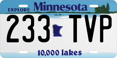 MN license plate 233TVP