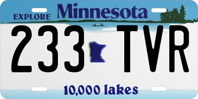 MN license plate 233TVR