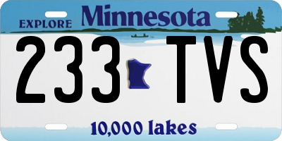 MN license plate 233TVS
