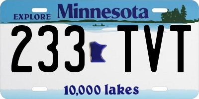 MN license plate 233TVT